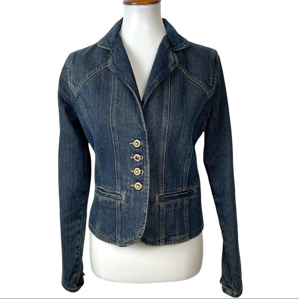 French Cuff Denim Jacket - Picture 2 of 6